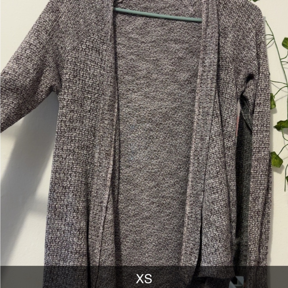Women's Gray Open-Front Sweater